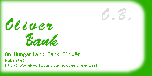 oliver bank business card