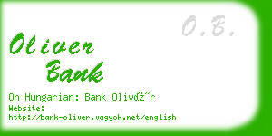 oliver bank business card